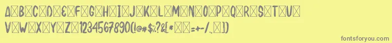 BAKUSHO Font – Gray Fonts on Yellow Background