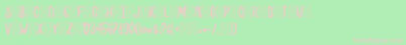 BAKUSHO Font – Pink Fonts on Green Background