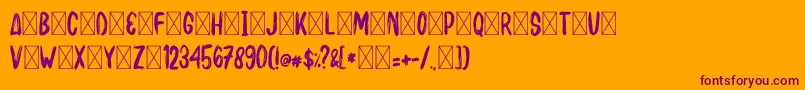 Шрифт BAKUSHO – фиолетовые шрифты на оранжевом фоне