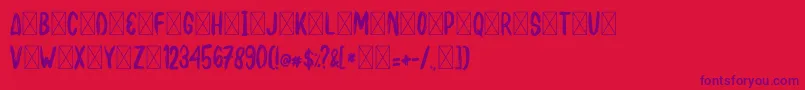 BAKUSHO Font – Purple Fonts on Red Background