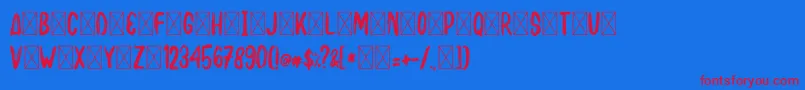 BAKUSHO Font – Red Fonts on Blue Background