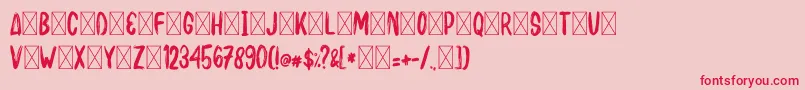BAKUSHO Font – Red Fonts on Pink Background