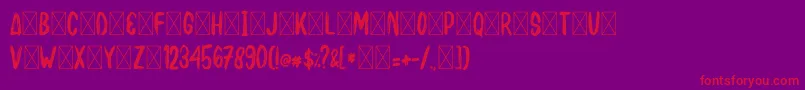 BAKUSHO-fontti – punaiset fontit violetilla taustalla