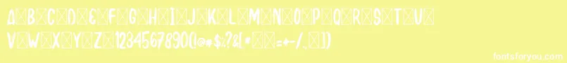BAKUSHO Font – White Fonts on Yellow Background