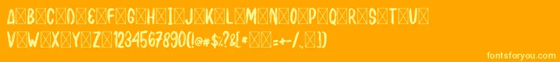 BAKUSHO Font – Yellow Fonts on Orange Background