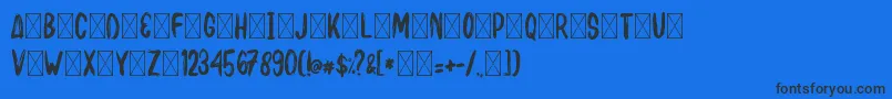 BAKUSHO Font – Black Fonts on Blue Background