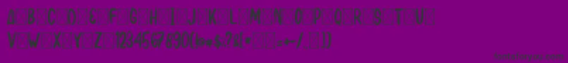 BAKUSHO-Schriftart – Schwarze Schriften auf violettem Hintergrund