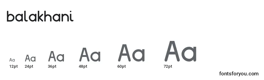 Balakhani Font Sizes
