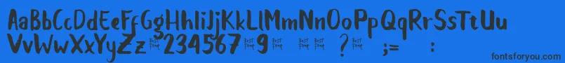 Balalak dafont Font – Black Fonts on Blue Background