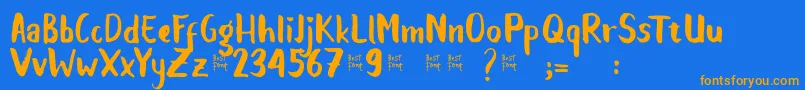 Balalak dafont Font – Orange Fonts on Blue Background