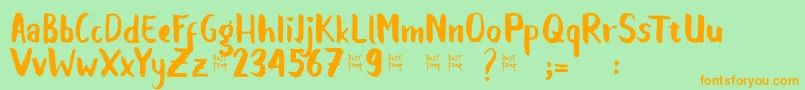 Balalak dafont Font – Orange Fonts on Green Background
