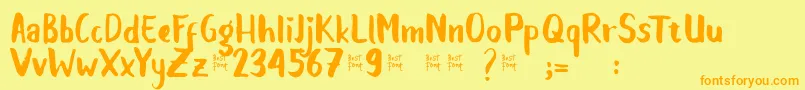 Balalak dafont Font – Orange Fonts on Yellow Background