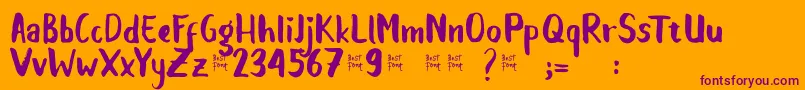 Balalak dafont Font – Purple Fonts on Orange Background
