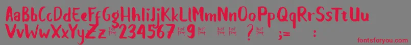 Balalak dafont Font – Red Fonts on Gray Background