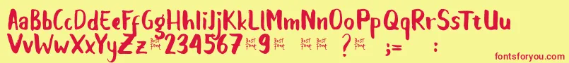 Balalak dafont Font – Red Fonts on Yellow Background