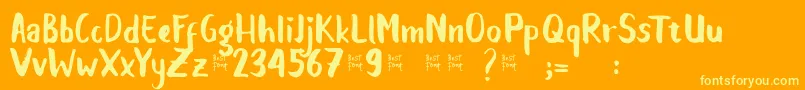 Balalak dafont Font – Yellow Fonts on Orange Background
