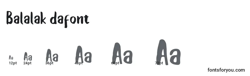 Размеры шрифта Balalak dafont