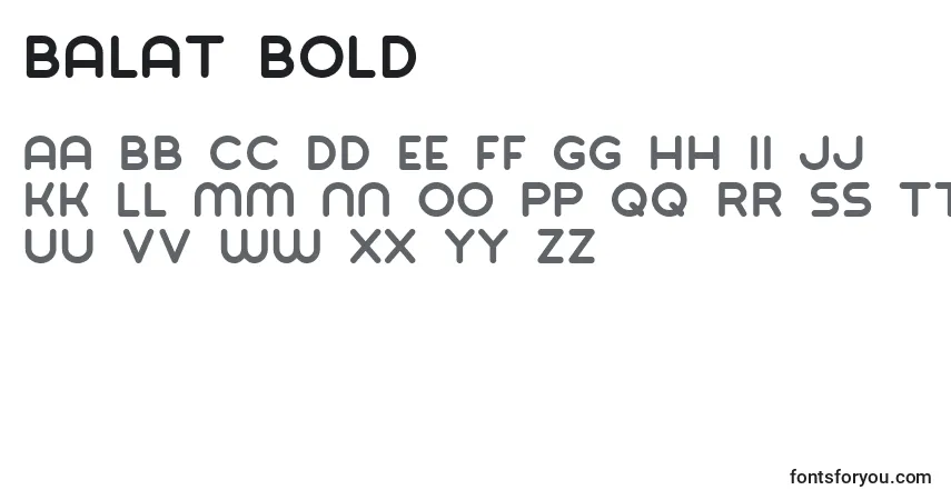 Schriftart Balat Bold – Alphabet, Zahlen, spezielle Symbole