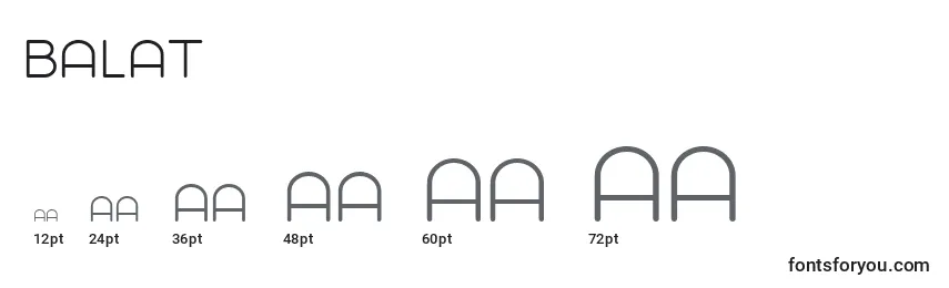 Размеры шрифта Balat