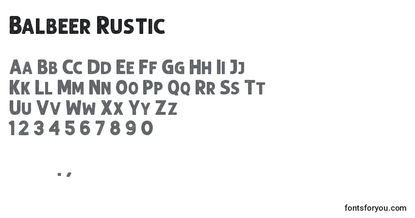 Schriftart Balbeer Rustic – Alphabet, Zahlen, spezielle Symbole