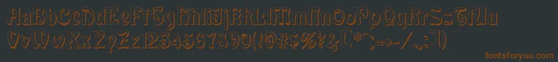 フォントBaldur Shadow – 黒い背景に茶色のフォント