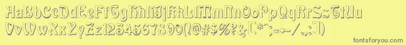 Baldur Shadow-Schriftart – Graue Schriften auf gelbem Hintergrund