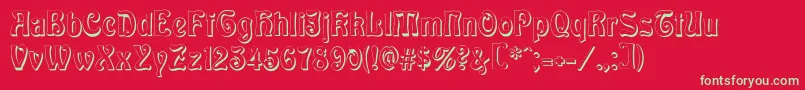 Baldur Shadow Font – Green Fonts on Red Background