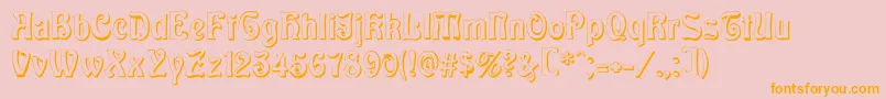 Baldur Shadow-Schriftart – Orangefarbene Schriften auf rosa Hintergrund