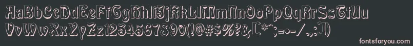 フォントBaldur Shadow – 黒い背景にピンクのフォント