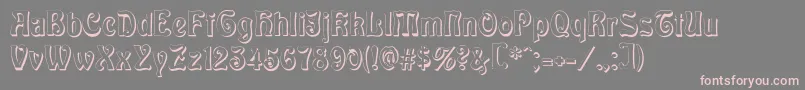 フォントBaldur Shadow – 灰色の背景にピンクのフォント