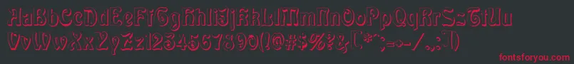フォントBaldur Shadow – 黒い背景に赤い文字