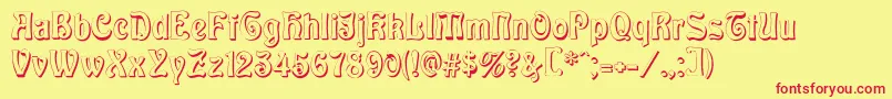 Baldur Shadow Font – Red Fonts on Yellow Background