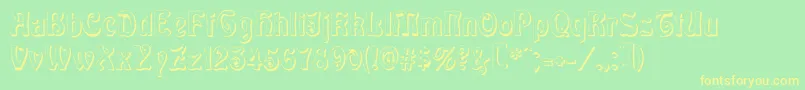 Baldur Shadow Font – Yellow Fonts on Green Background