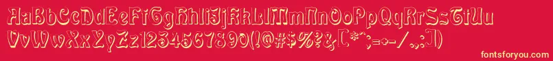 Baldur Shadow Font – Yellow Fonts on Red Background