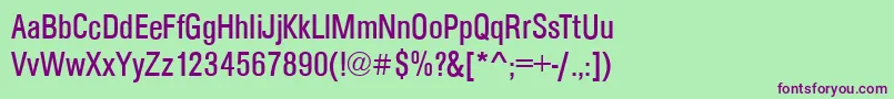 ArezzoCdRegular Font – Purple Fonts on Green Background