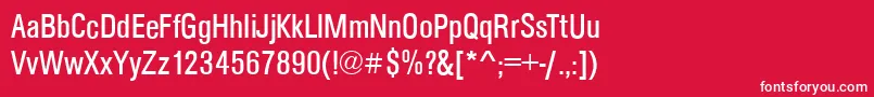 フォントArezzoCdRegular – 赤い背景に白い文字