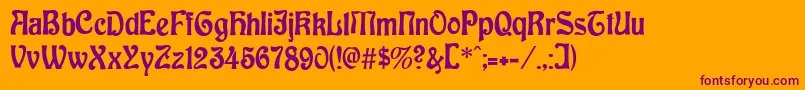 Baldur Font – Purple Fonts on Orange Background