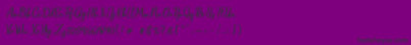 Czcionka Baleria Script – czarne czcionki na fioletowym tle