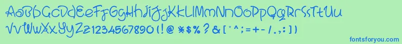 Bali Paradiso Font – Blue Fonts on Green Background