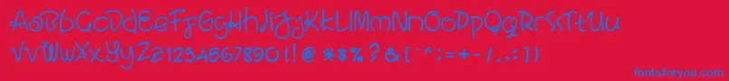 Bali Paradiso Font – Blue Fonts on Red Background
