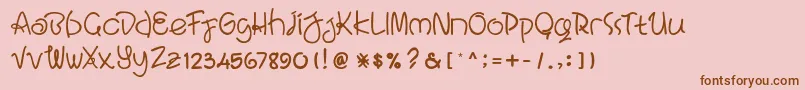 フォントBali Paradiso – ピンクの背景に茶色のフォント
