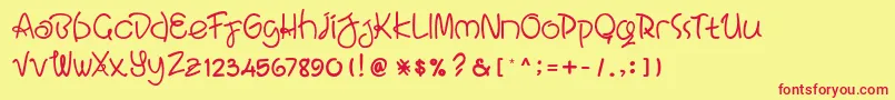 Bali Paradiso Font – Red Fonts on Yellow Background