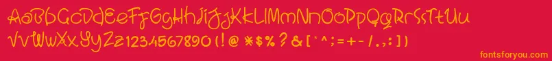 Bali Paradiso-Schriftart – Orangefarbene Schriften auf rotem Hintergrund