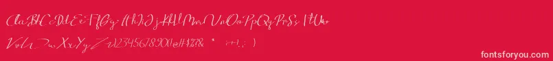Baligraphy Font – Pink Fonts on Red Background