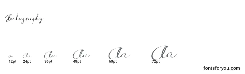 Размеры шрифта Baligraphy