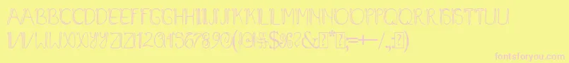 Czcionka Baliline – różowe czcionki na żółtym tle