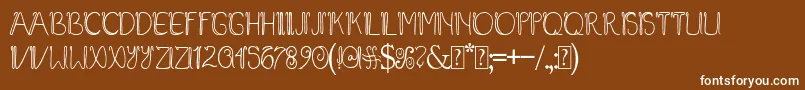 Baliline-Schriftart – Weiße Schriften auf braunem Hintergrund