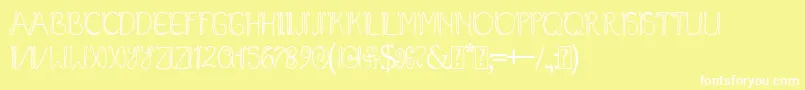 Baliline-Schriftart – Weiße Schriften auf gelbem Hintergrund