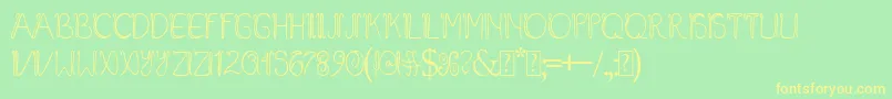 Baliline Font – Yellow Fonts on Green Background
