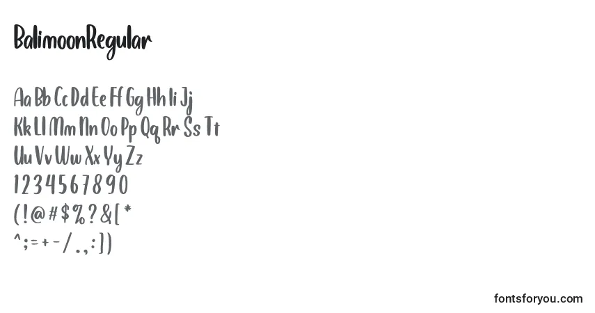 Fuente BalimoonRegular - alfabeto, números, caracteres especiales